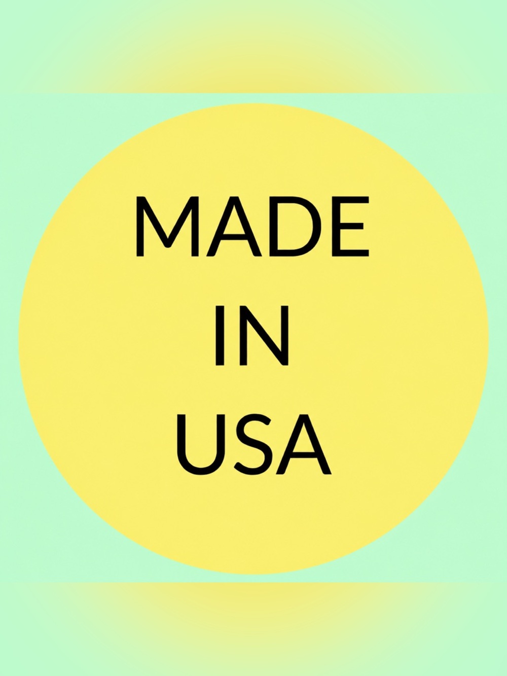 50 SHIPPING STICKERS - 2” ROUND - “MADE IN USA” - YELLOW‎